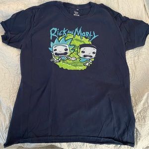 Rick and Morty graphic tee navy mens medium